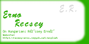 erno recsey business card
